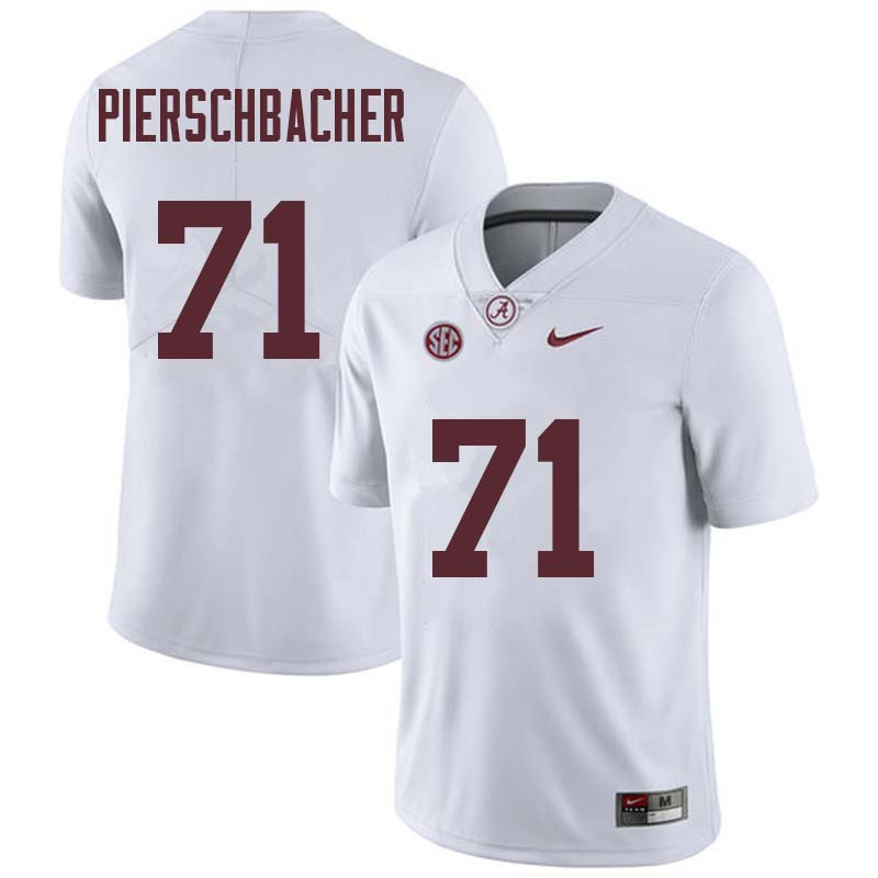 Alabama Crimson Tide Men's Ross Pierschbacher #71 White NCAA Nike Authentic Stitched College Football Jersey YV16B46UJ